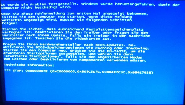 Bluescreen Windows XP Professionell - (PC, Hardware, Netzteil)