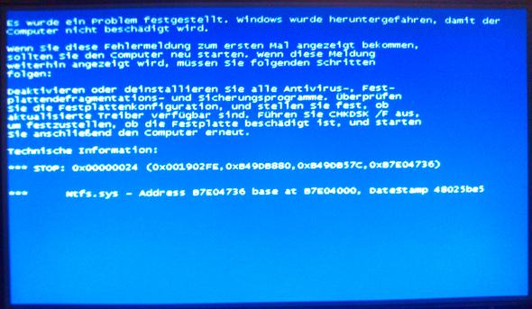Bluescreen Windows XP Nr. 2 - (PC, Hardware, Netzteil)