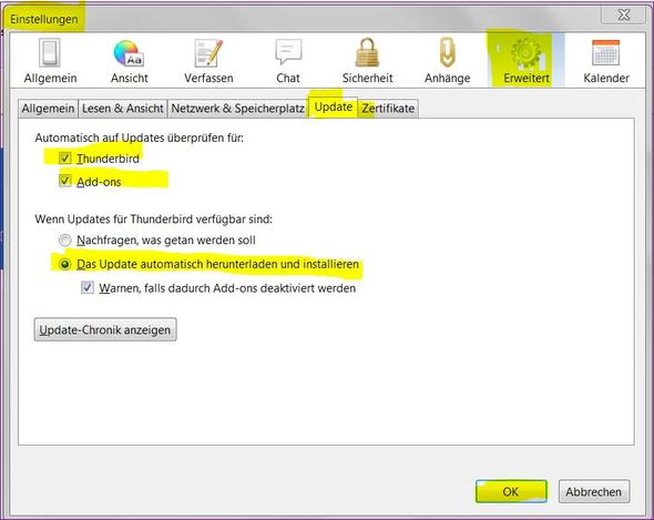 Thunderbird Update automatisch - (Programm, E-Mail, Server)