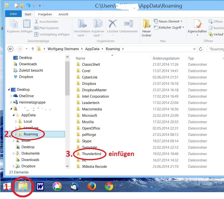 Speicherort des Adressbuches in Thunderbird (E-Mail)