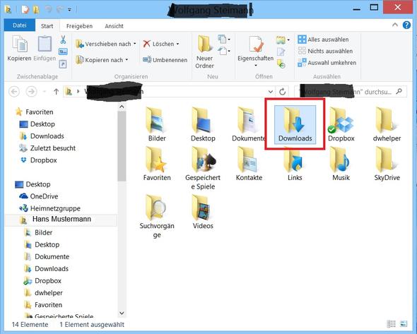 Windows 8.1, Ordner: Downloads - (Download, Installation)