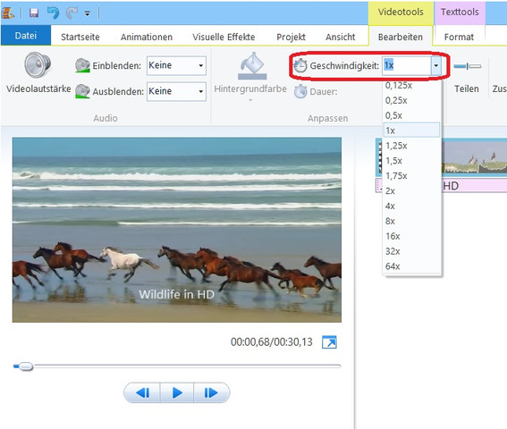 Movie Maker 2012, Geschwindigkeit verändern - (Videobearbeitungsprogramm, Zeitlupe erstellen, Zeitraffen erstellen)