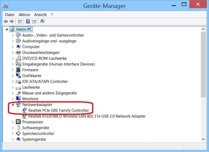 PC ohne Netzwerkkarte erkennt das Kabel nicht und kann nicht aufs zugreifen da