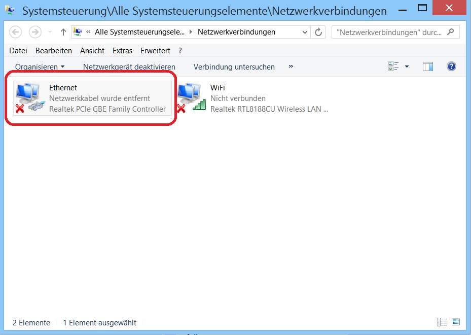 PC ohne Netzwerkkarte erkennt das Kabel nicht und kann nicht aufs zugreifen da