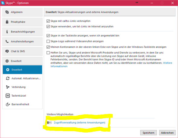 klicke dorthin......mit gelb markiert - (Skype, clownfish)