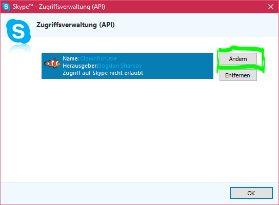 Hier kannst du es ändern mit grün - (Skype, clownfish)