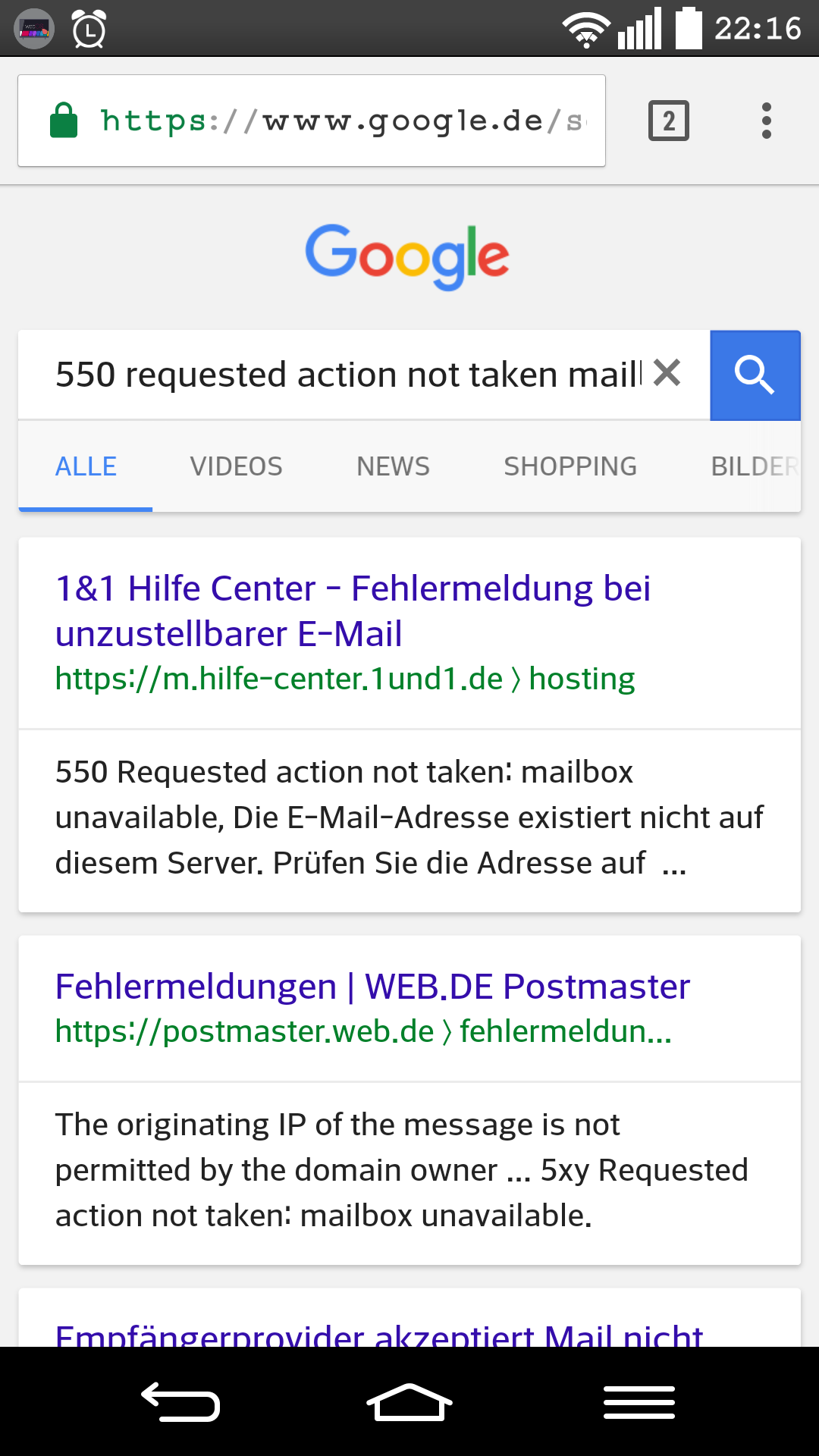 Email kommt nicht an ( Mailer Daemon ) hat Person ihre Mail Adresse