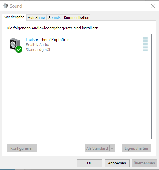 Lautstärke bleibt immer auf 100%. Obwohl ich die Lautstärke über die ...
