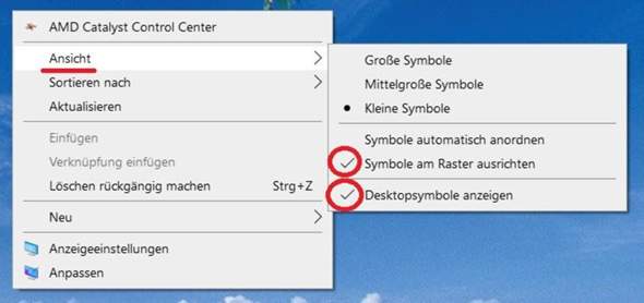  - (Windows 10, Desktop Symbole )
