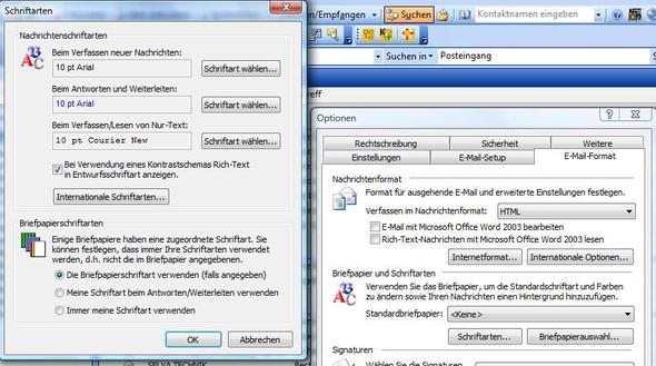 Outlook Schriften - (Email, Einstellungen, outlook)