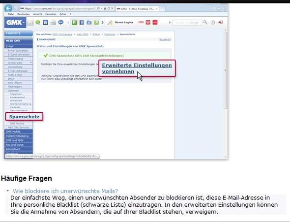 gmx Absender blockieren - (GMX-Email, Emails abweisen)