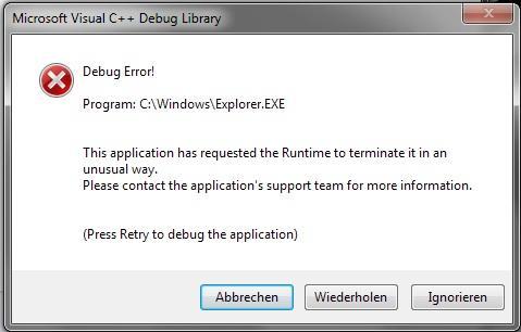 runtime error ordner explorer 2 - (Windows 7, Explorer, request the runtime)