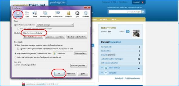3. Allgemein 4. StAllartseite - (Internet, Startseite)