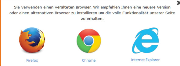 Fehleranzeige 2 - (Firefox, Fehlermeldung, Alter Browser)