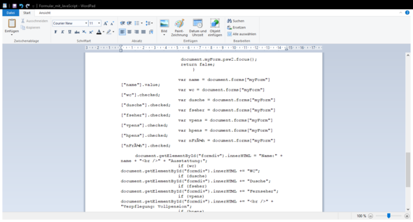 Nr 4 - (Informatik, Javascript, Formular)