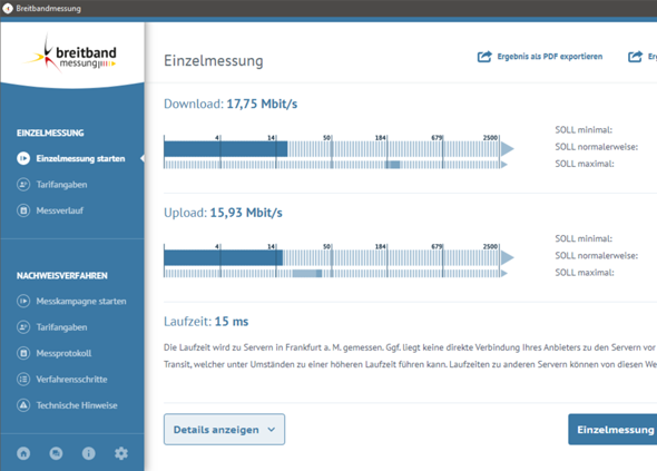 Breitband: Statt 250 Mbit/s nur 17 Mbit/s?