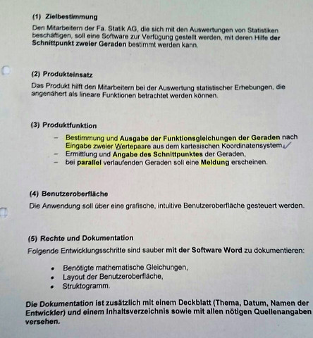 Aufgabenstellung - (Programmierung, schule, C Sprache)
