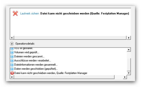 Datei Kann Nicht Geschrieben Werden Quelle Festplattenmanager