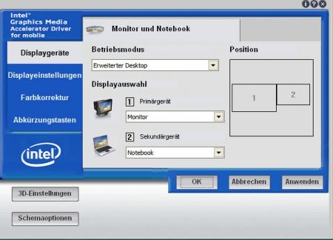 Grafikeinstellungen Intel - (Notebook, Monitor, dockingstation)