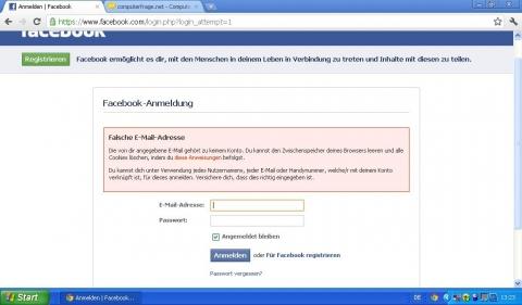 - (Facebook, Anmeldung, Mailadresse)