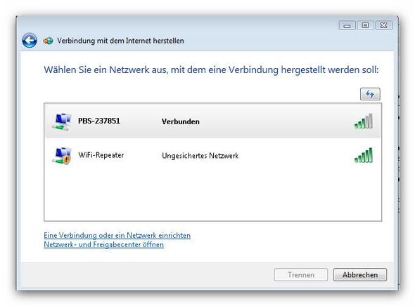 Netzwerk wählen - (Internetverbindung, WLAN-Repeater)
