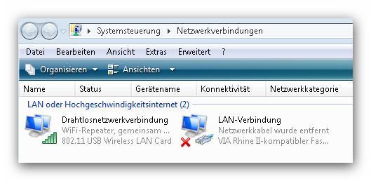 Netzwerkverbindungen - (Internetverbindung, WLAN-Repeater)