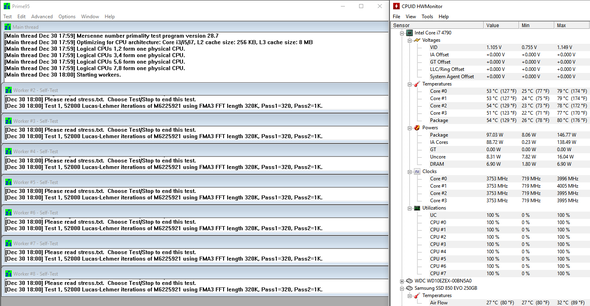 Prime95 Blend - (i7, CPU-Temperatur, Shadow Rock Topflow)