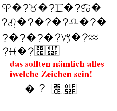 Darstellung bei mir - (Zeichen, Unicode)