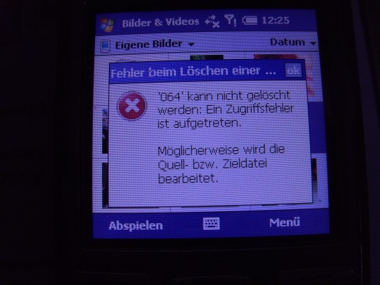 - (PalmTreo Löschproblem, Video kaum löschbar)
