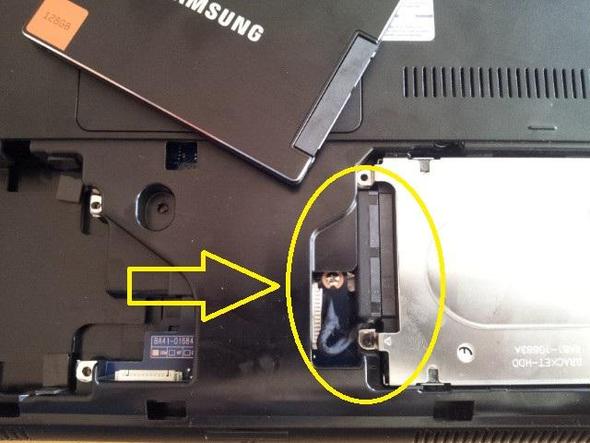 SSD Einbau bei Samsung