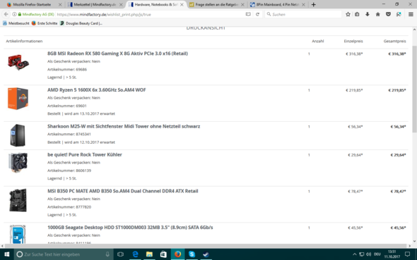 Mindfactory Wishlist - (Hardware, Gaming, hilfe)