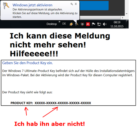 Kein Key-Code buhuhuhuhu! - (Windows 7, Product Key)